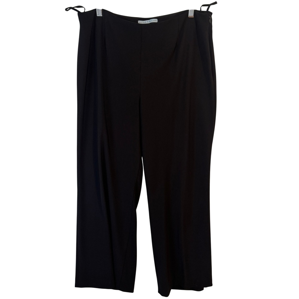 Antonio Melani Black Side Zip Wide Leg Dress Pants Womens Size 12 Professional